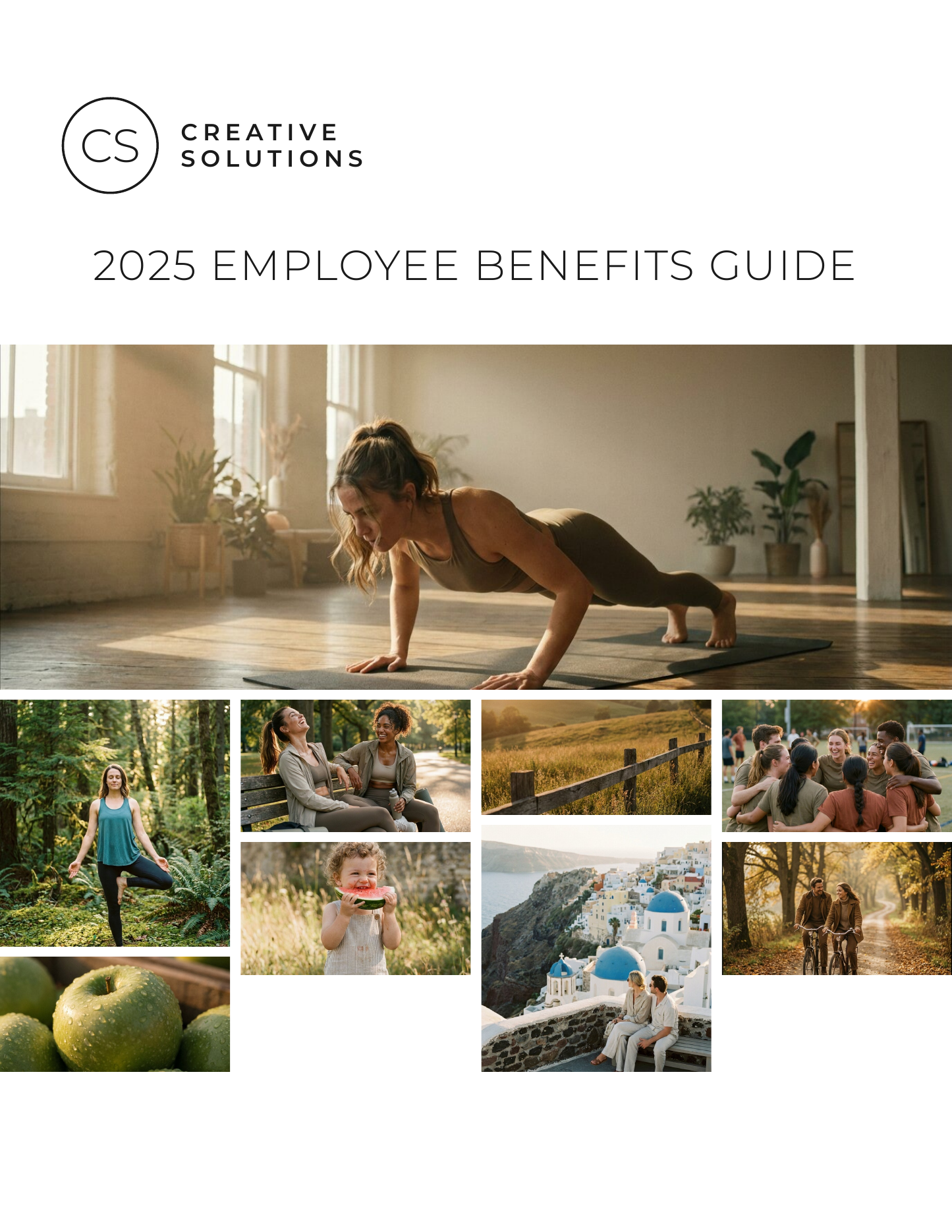 A generated benefits guide cover page